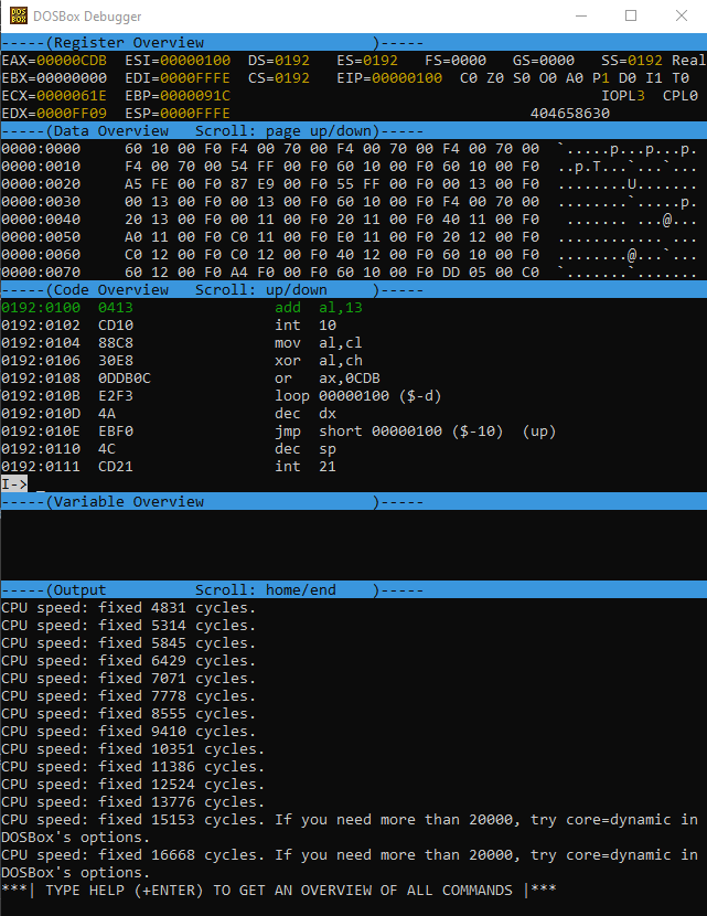 DOSBox Debugger